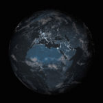 Earth photograph with lights