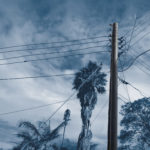 Pole with wires